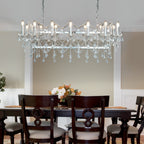 Florence Elegant Ceiling Bar Pendant Light In Chrome With Crystal Drops 80614-14CC