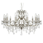 Paris Classic 12 Light Ceiling Chandelier In Satin Silver With Crystal Glass 87312-12SS