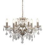 Paris Classic 6 Light Ceiling Chandelier In Antique Brass With Crystal Glass 8736-6AB