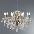 Paris Classic 8 Light Ceiling Chandelier In Antique Brass With Crystal Glass 8738-8AB