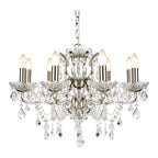 Paris Classic 8 Light Ceiling Chandelier In Satin Silver With Crystal Glass 8738-8SS