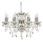 Paris Classic 8 Light Ceiling Chandelier In Satin Silver With Crystal Glass 8738-8SS