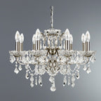 Paris Classic 8 Light Ceiling Chandelier In Satin Silver With Crystal Glass 8738-8SS