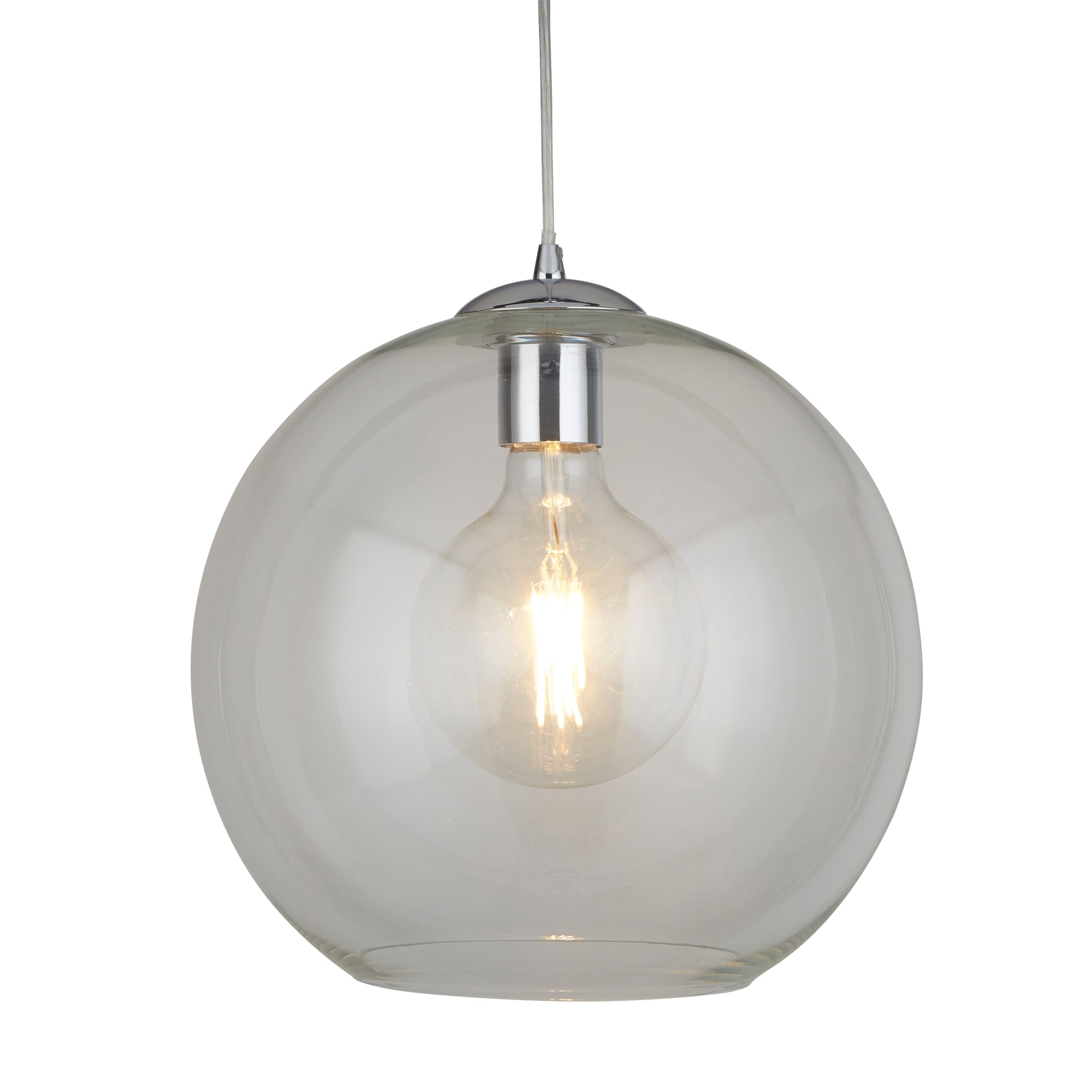 Balls Single Medium Ceiling Pendant Light With Clear Glass Shade 1632CL