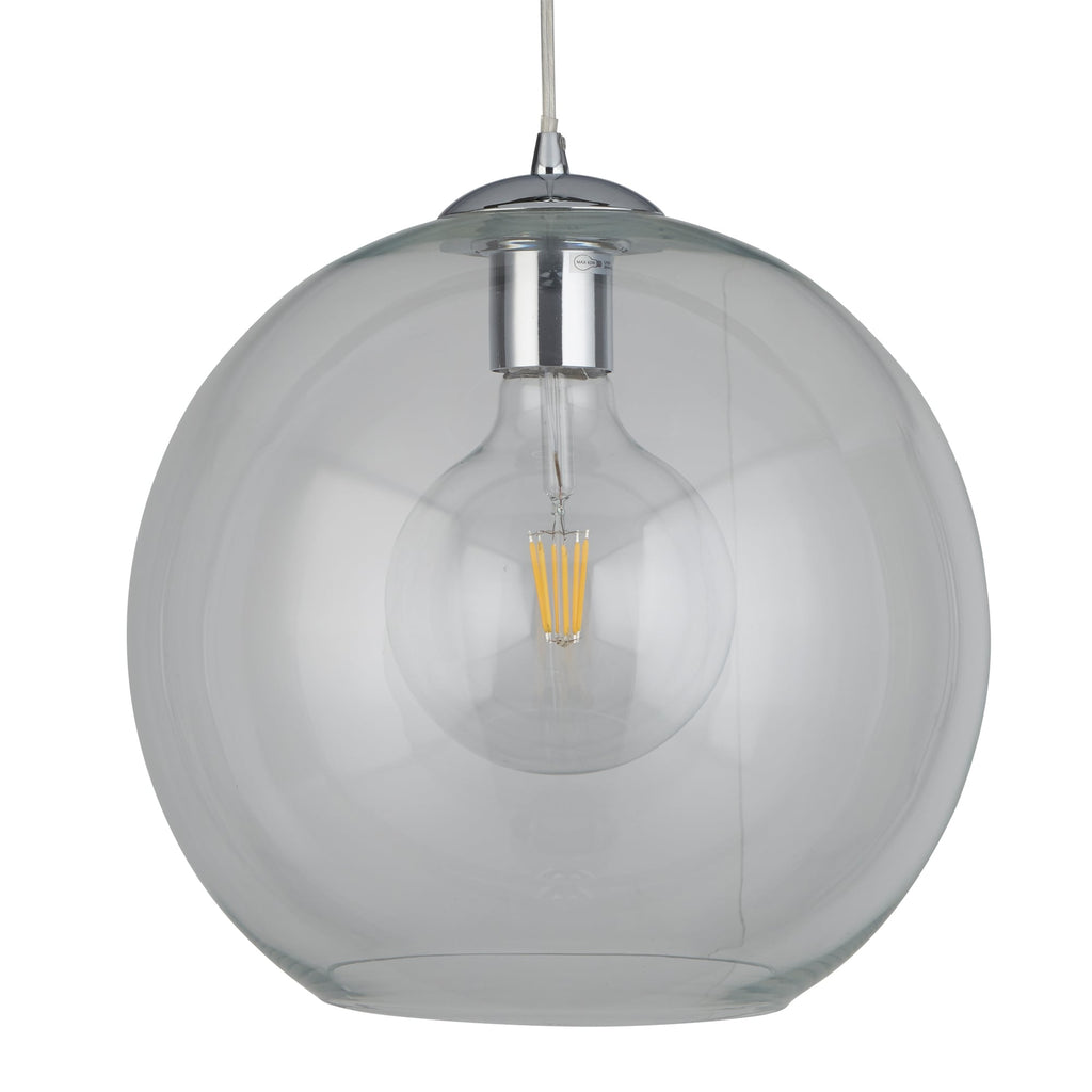 Balls Single Medium Ceiling Pendant Light With Clear Glass Shade 1632CL
