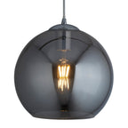 Balls Single Small Ceiling Pendant Light With Smoked Glass Shade 1621SM