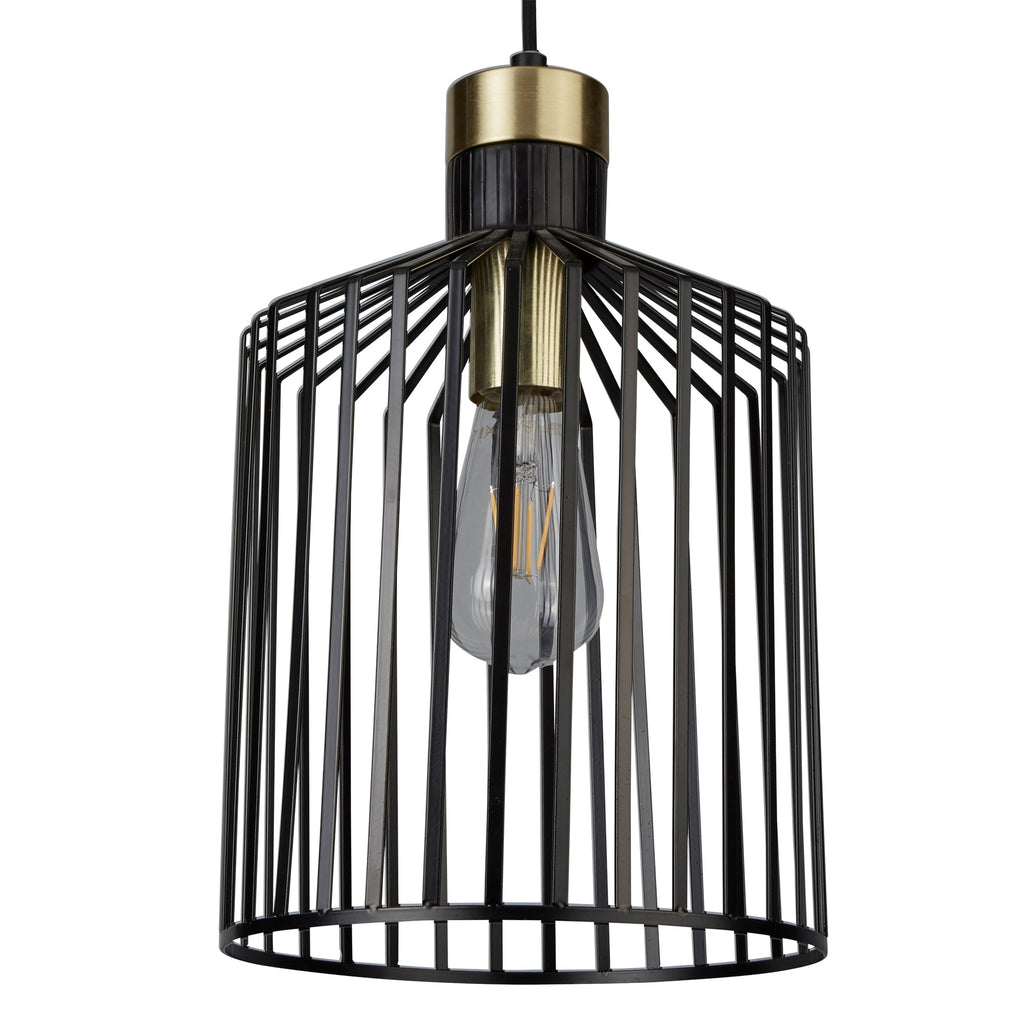 Bird Cage Medium Ceiling Pendant Light In Matt Black Finish 9413BK