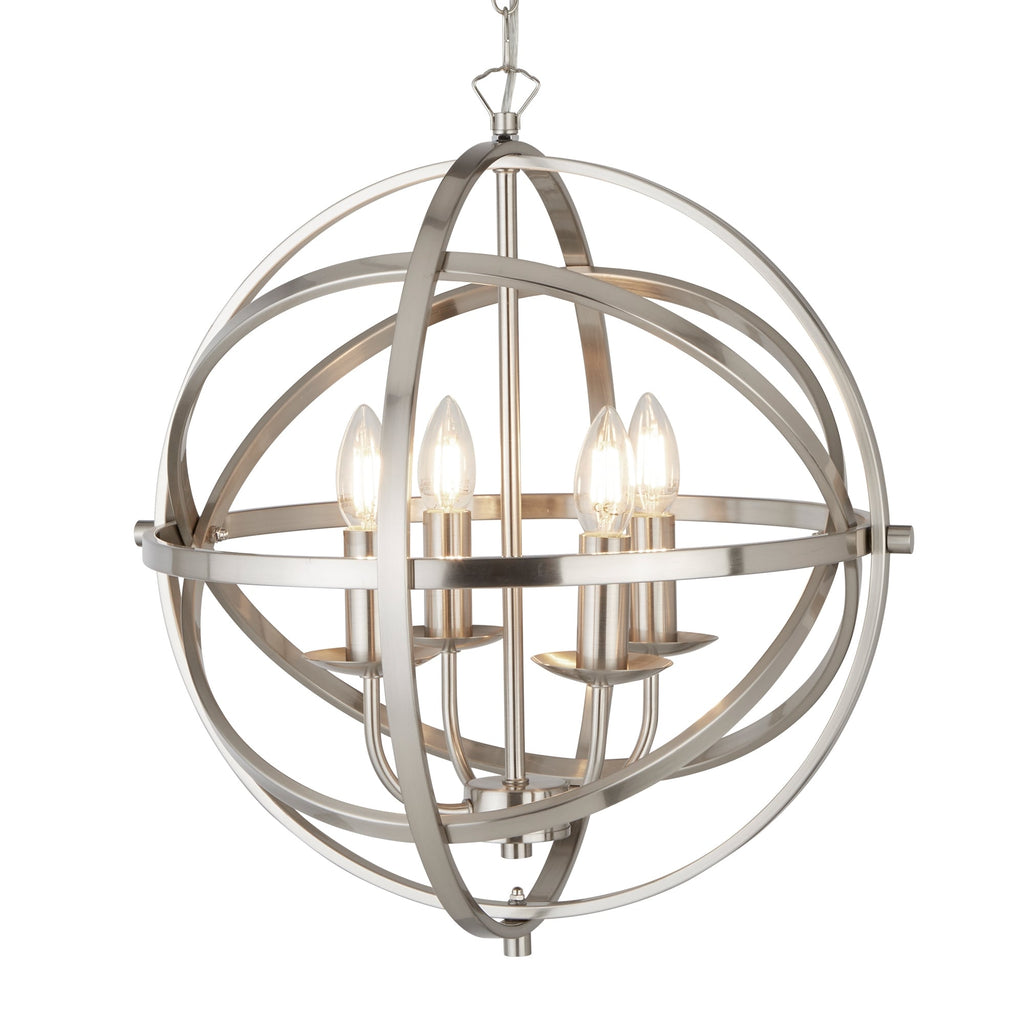 Orbit Classic 4 Light Ceiling Pendant In Satin Silver Finish 2474-4SS