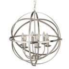 Orbit Classic 6 Light Ceiling Pendant In Satin Silver Finish 2476-6SS