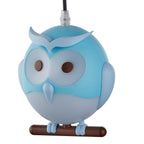 Novelty Owl Children's Ceiling Pendant Light In Blue Finish 0113BL