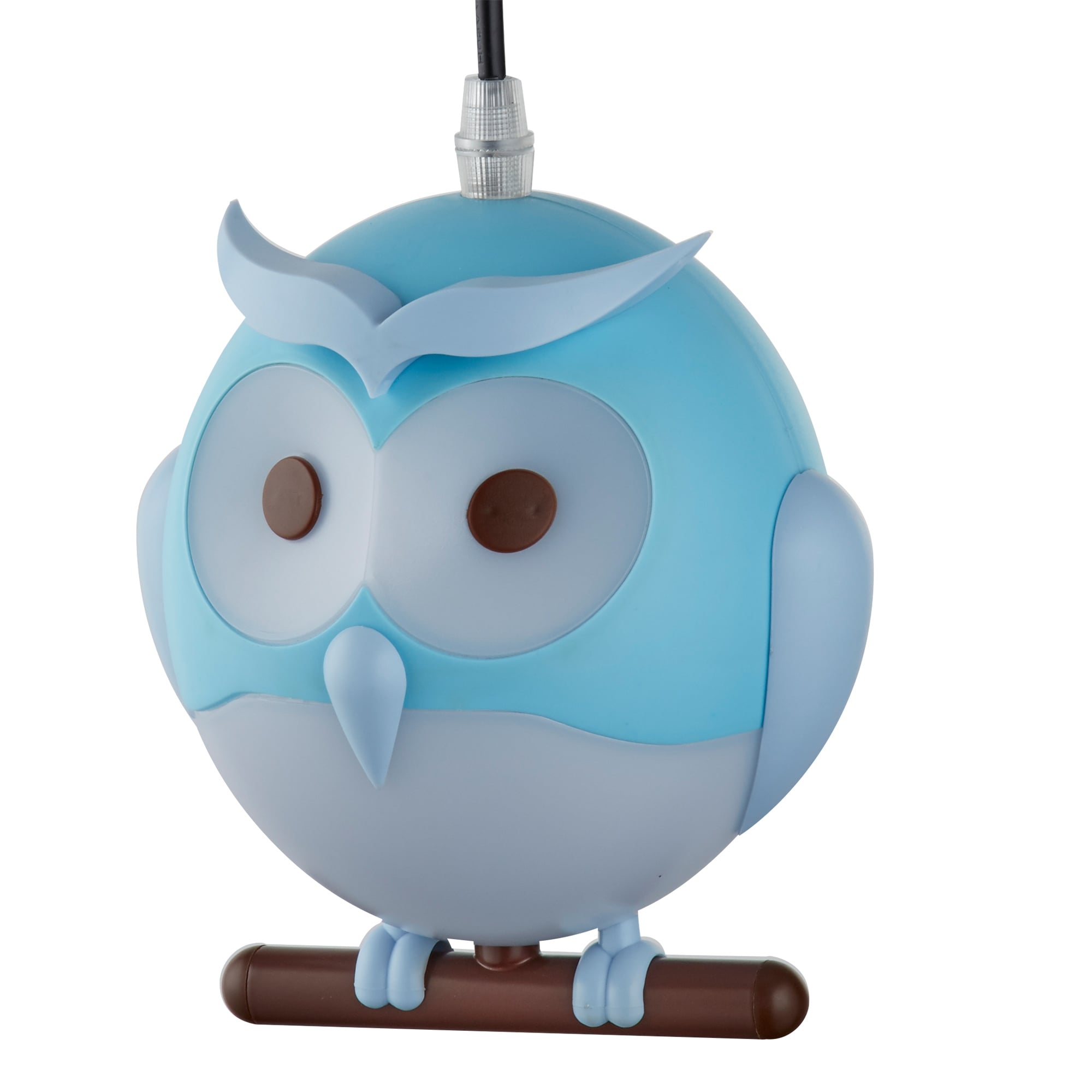 Novelty Owl Children's Ceiling Pendant Light In Blue Finish 0113BL