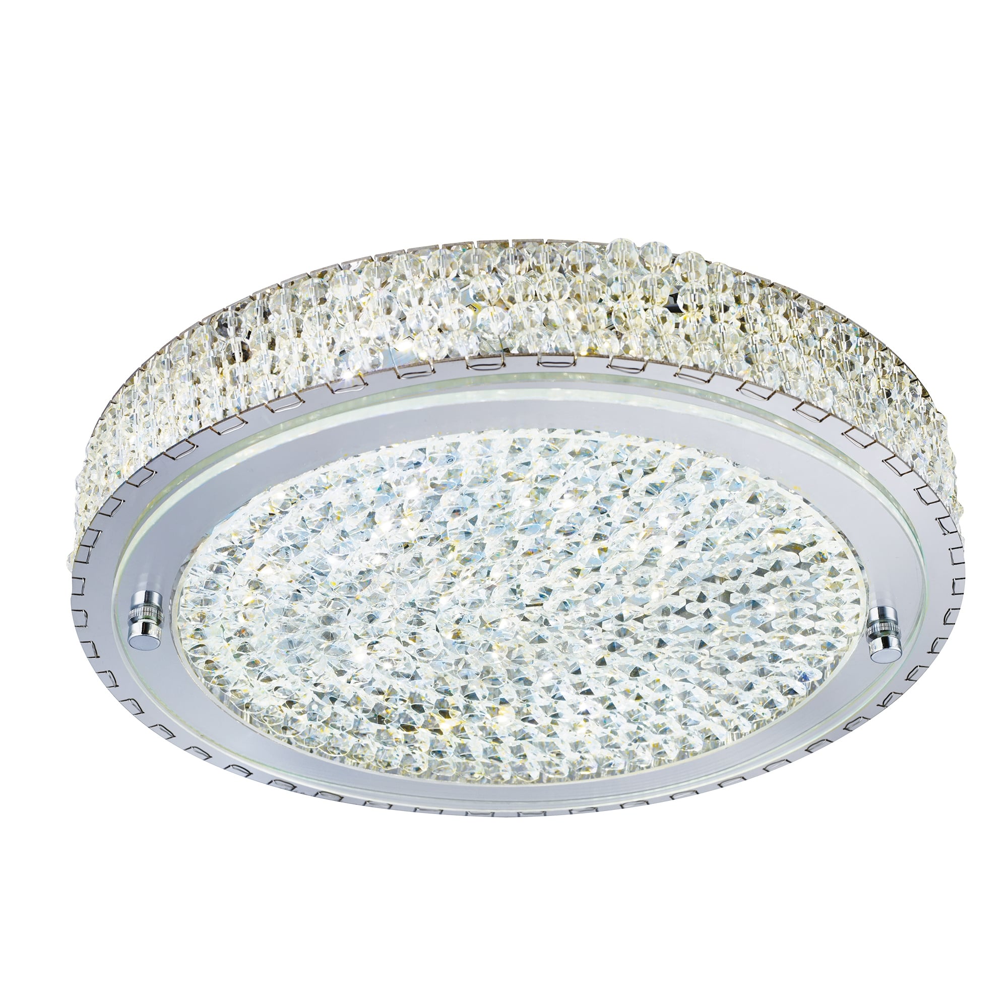 Crystal Glass Flush Ceiling Light In Chrome Finish 2714CC