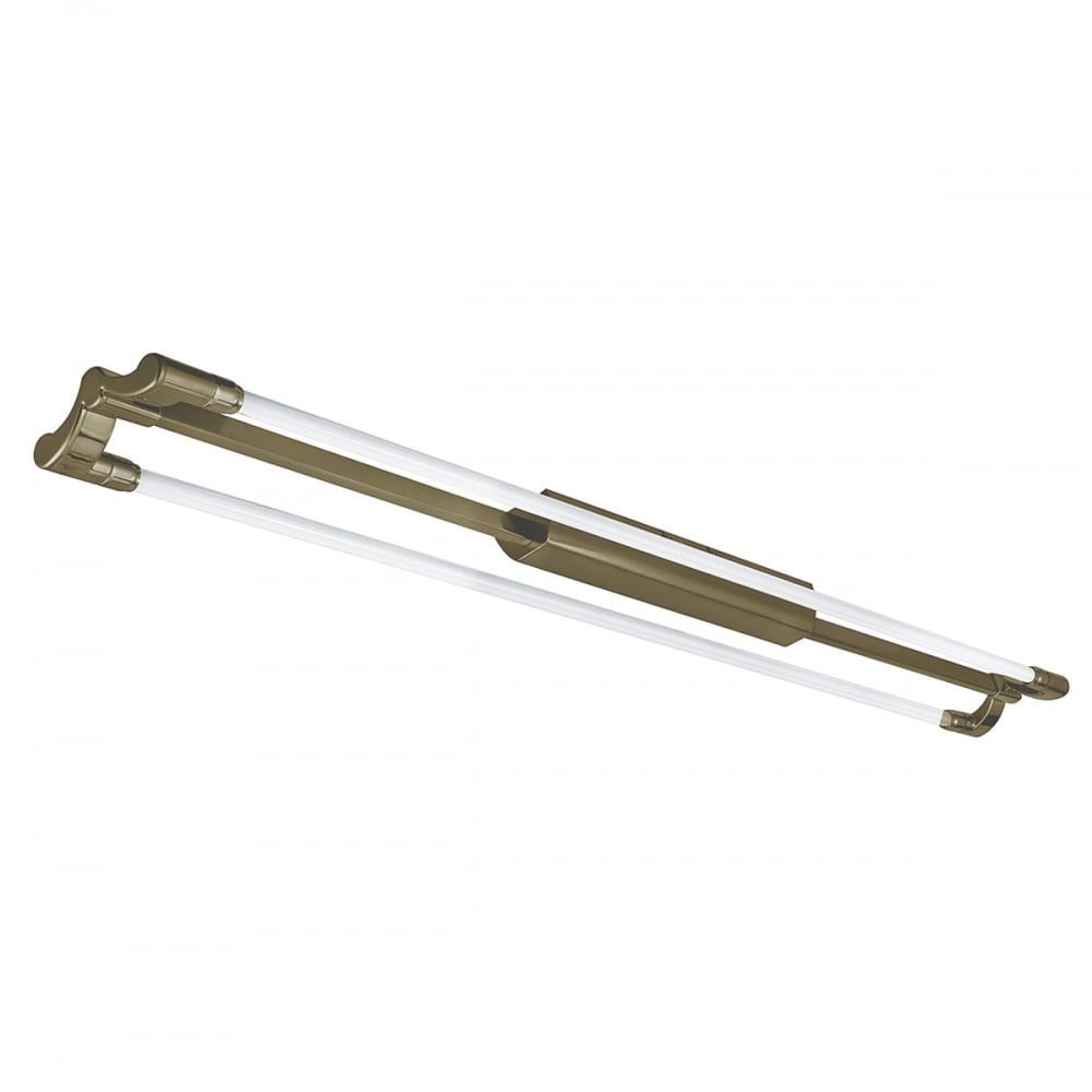 Chrome Twin Fluorescent Ceiling Light In Antique Brass Finish 5530-54AB