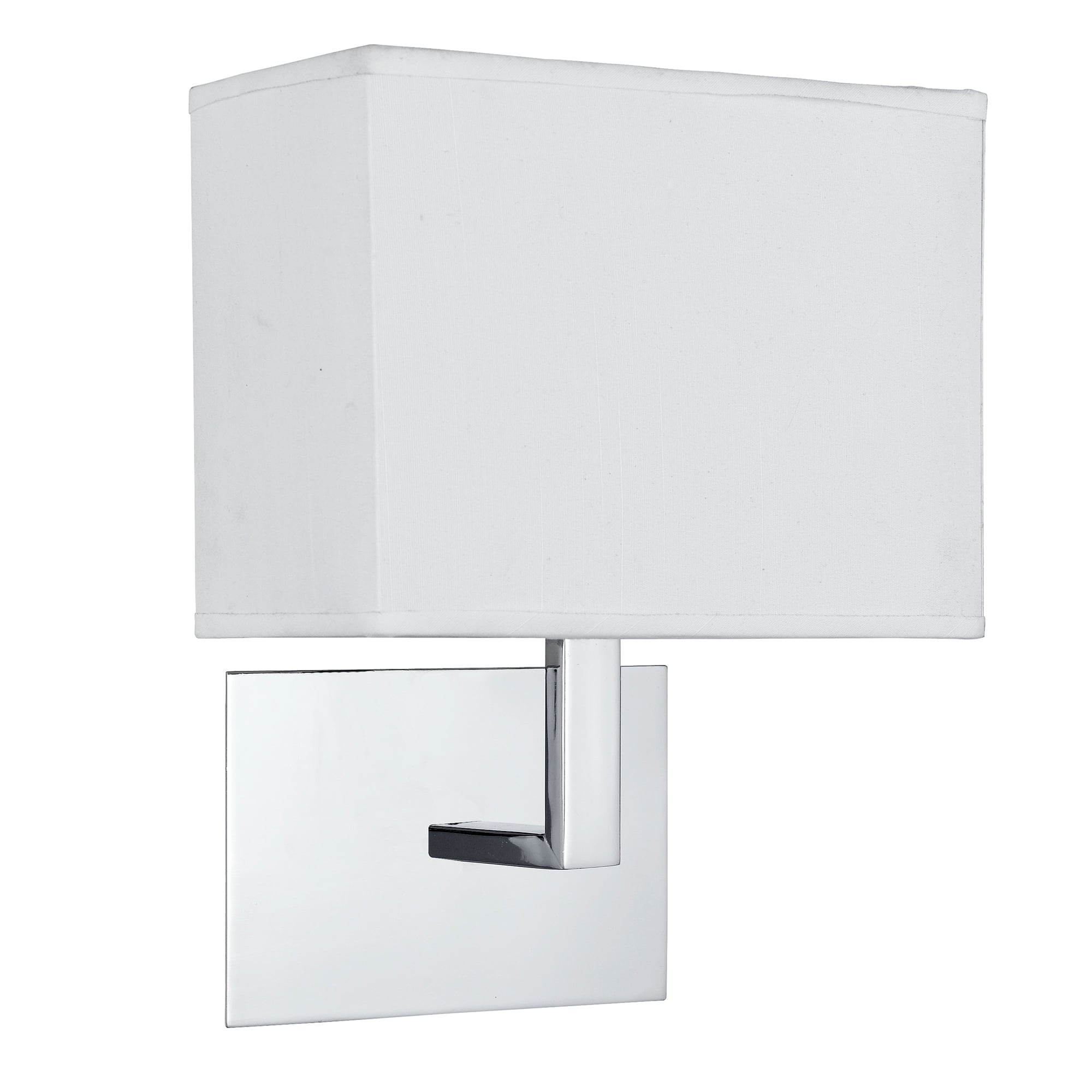 Classic Wall Light In Chrome Finish With White Rectangular Shade 5519CC