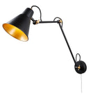 Contemporary LED Adjustable Wall Light In Black And Gold Finish 7403BK