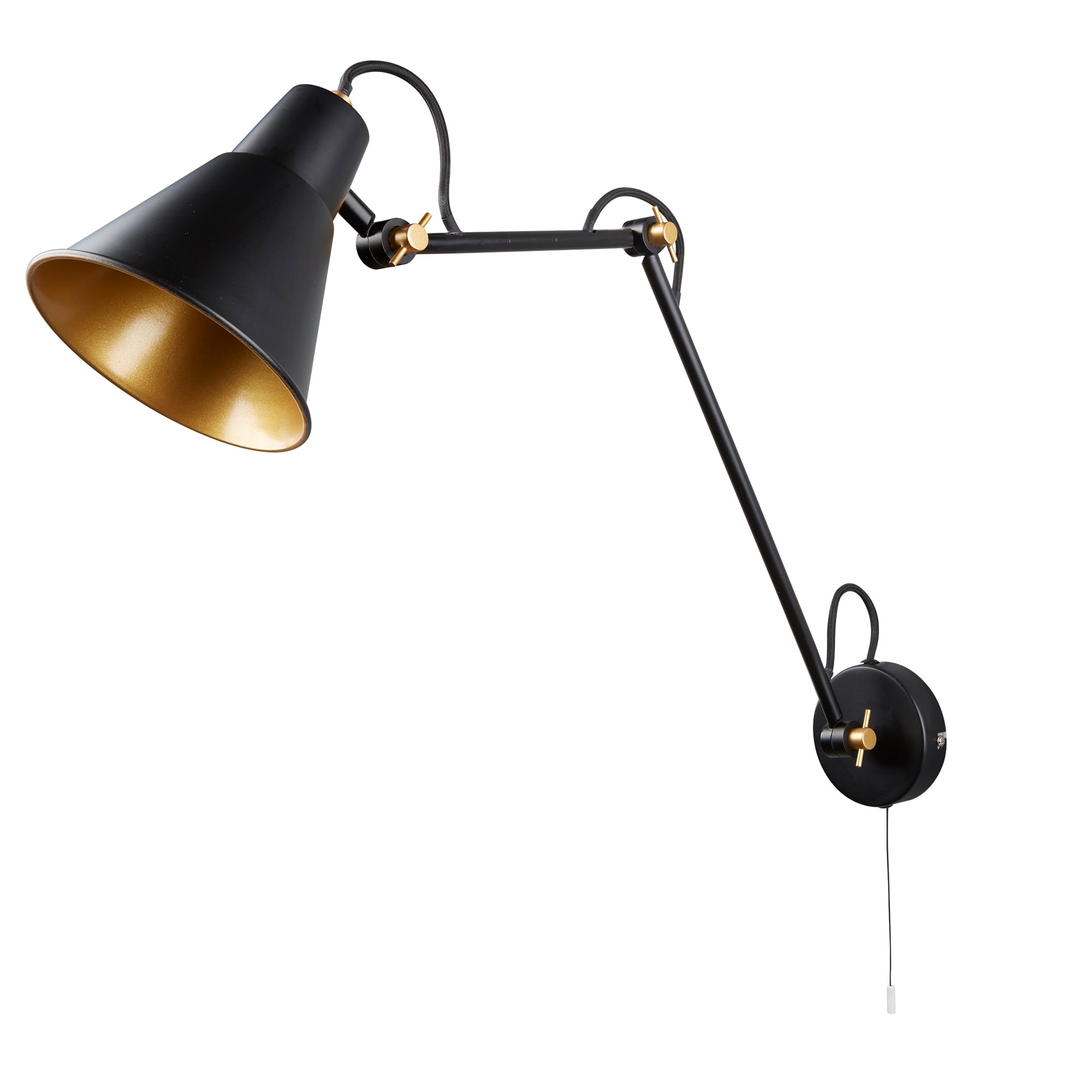 Contemporary LED Adjustable Wall Light In Black And Gold Finish 7403BK