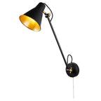 Contemporary LED Adjustable Wall Light In Black And Gold Finish 6302BK