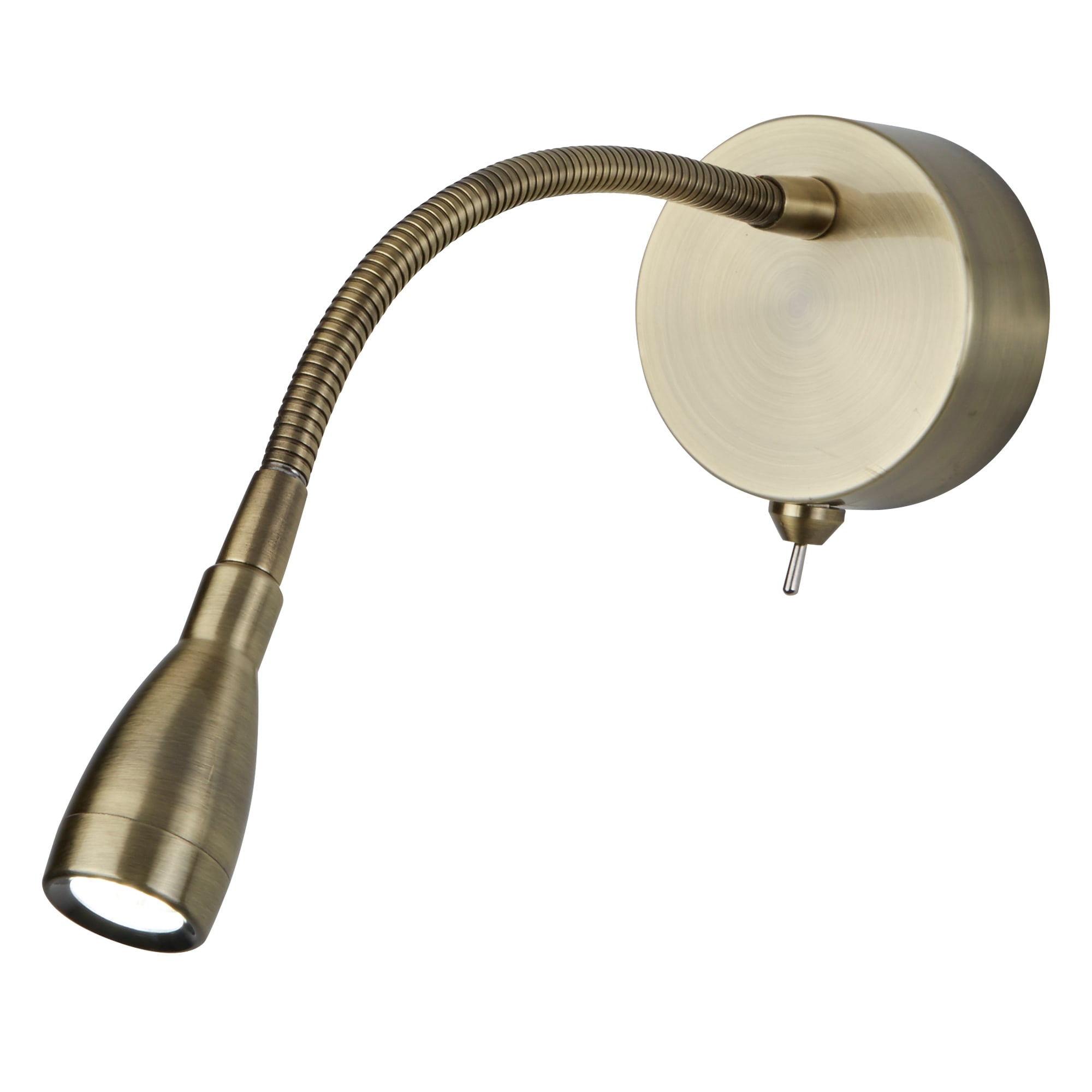 Contemporary LED Flexi Arm Wall Light In Antique Brass Finish 9917AB
