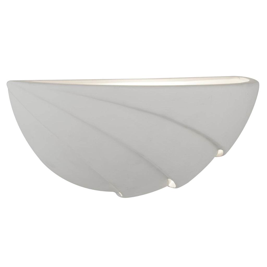 Contemporary Semi Circle Wall Uplighter In Ceramic Finish 4741WH