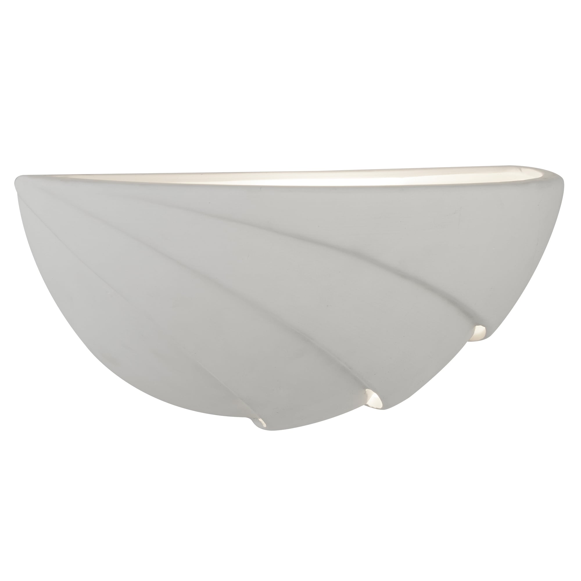 Contemporary Semi Circle Wall Uplighter In Ceramic Finish 4741WH