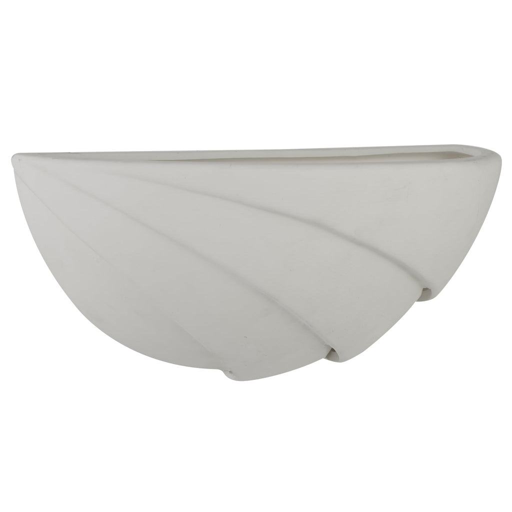 Contemporary Semi Circle Wall Uplighter In Ceramic Finish 4741WH