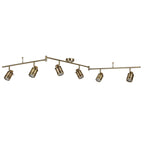 Samson Bathroom 6 Light Ceiling Bar Spotlight In Antique Brass Finish 6606AB