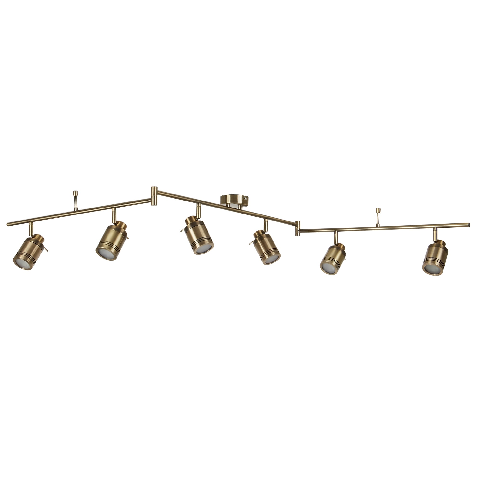 Samson Bathroom 6 Light Ceiling Bar Spotlight In Antique Brass Finish 6606AB