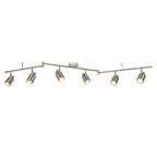 Samson Bathroom 6 Light Ceiling Bar Spotlight In Satin Silver Finish 6606SS
