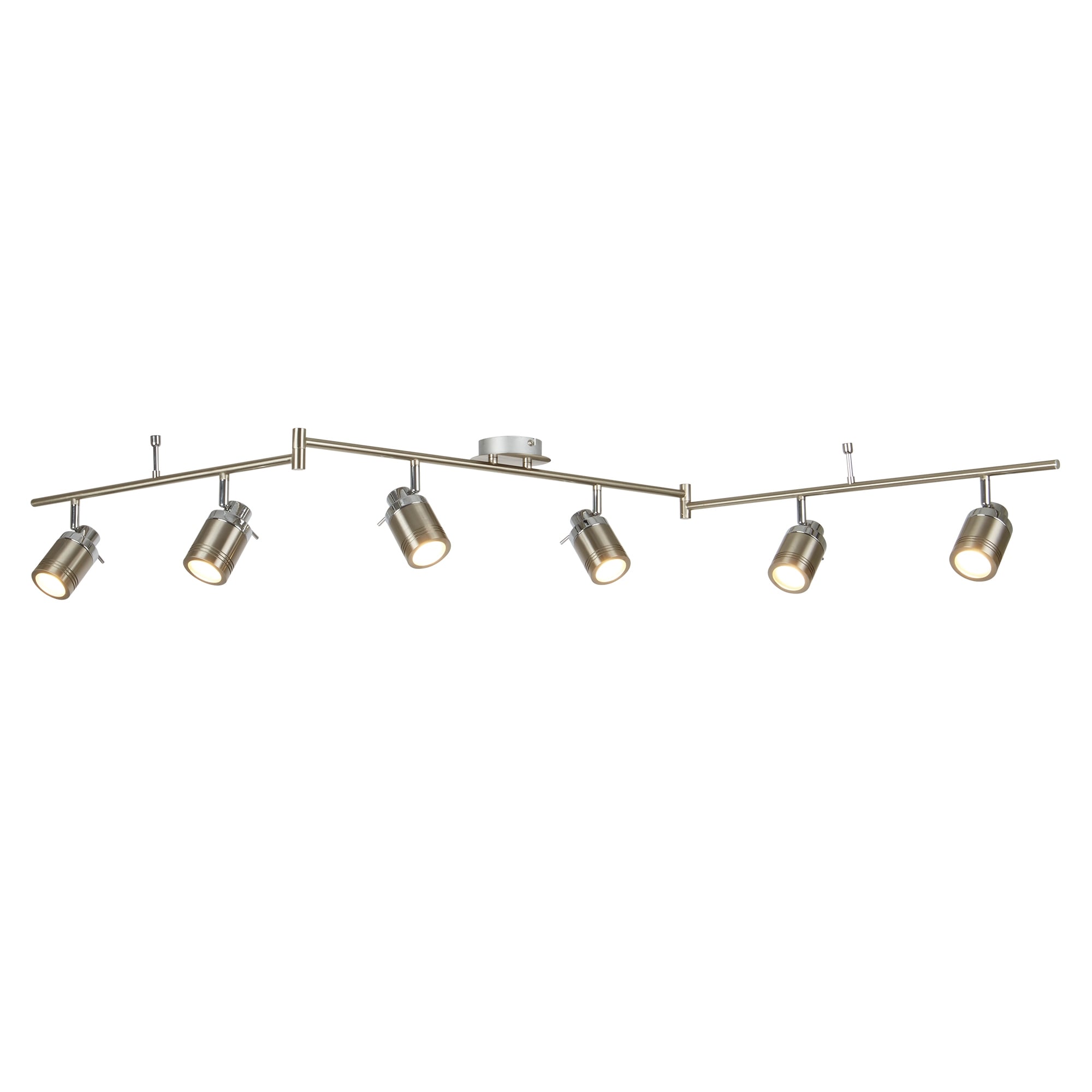 Samson Bathroom 6 Light Ceiling Bar Spotlight In Satin Silver Finish 6606SS