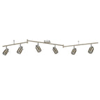 Samson Bathroom 6 Light Ceiling Bar Spotlight In Satin Silver Finish 6606SS