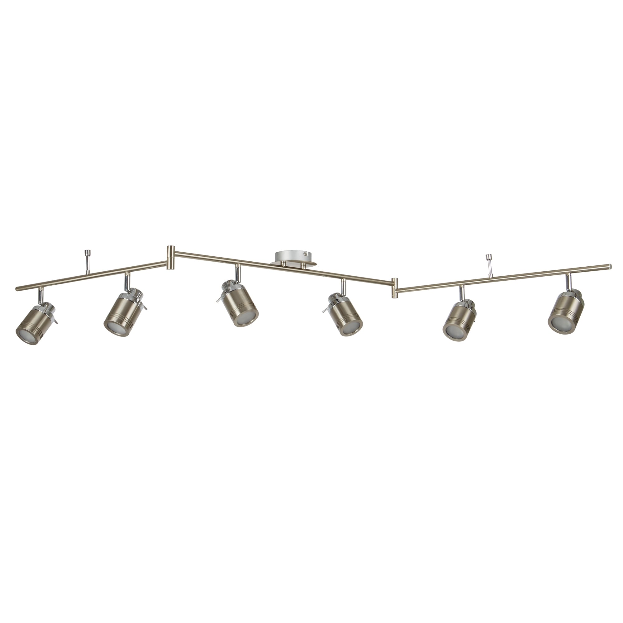 Samson Bathroom 6 Light Ceiling Bar Spotlight In Satin Silver Finish 6606SS
