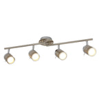 Samson Bathroom 4 Light Ceiling Bar Spotlight In Satin Silver Finish 6604SS