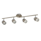 Samson Bathroom 4 Light Ceiling Bar Spotlight In Satin Silver Finish 6604SS
