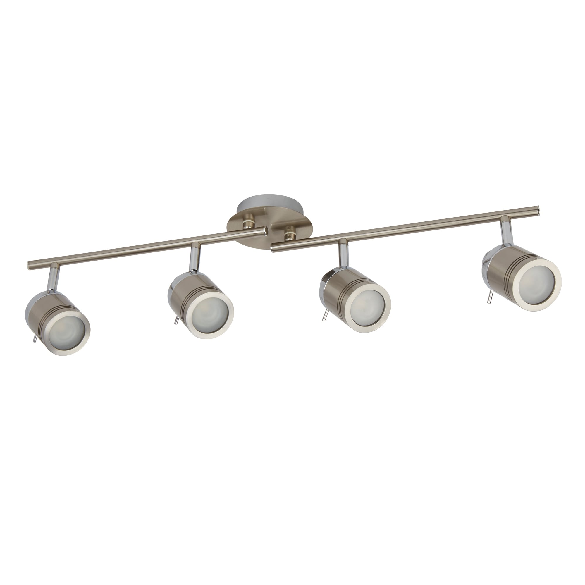 Samson Bathroom 4 Light Ceiling Bar Spotlight In Satin Silver Finish 6604SS
