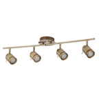 Samson Bathroom 4 Light Ceiling Bar Spotlight In Antique Brass Finish 6604AB