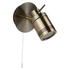 Samson Bathroom Single Wall Spotlight In Antique Brass Finish 6601AB