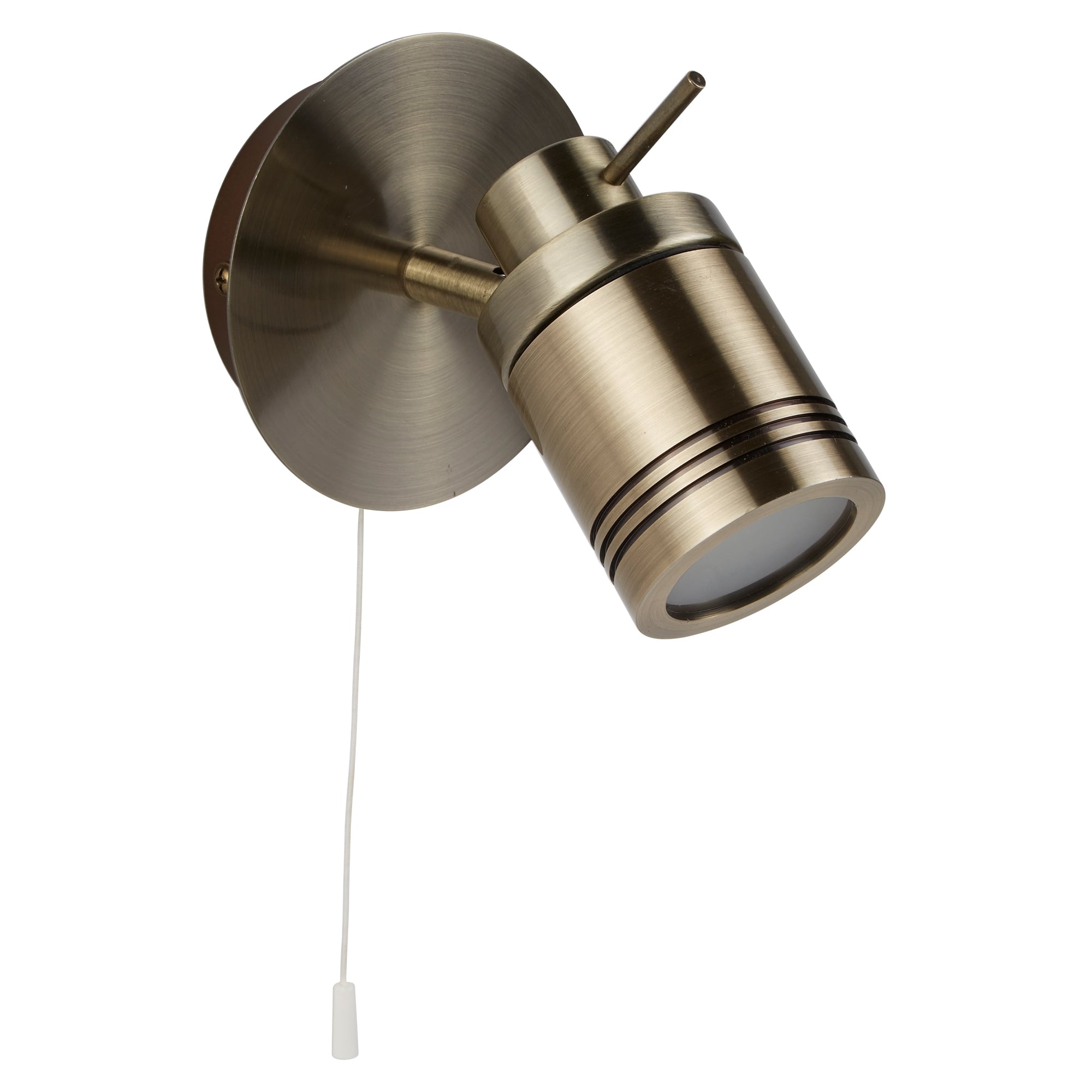 Samson Bathroom Single Wall Spotlight In Antique Brass Finish 6601AB