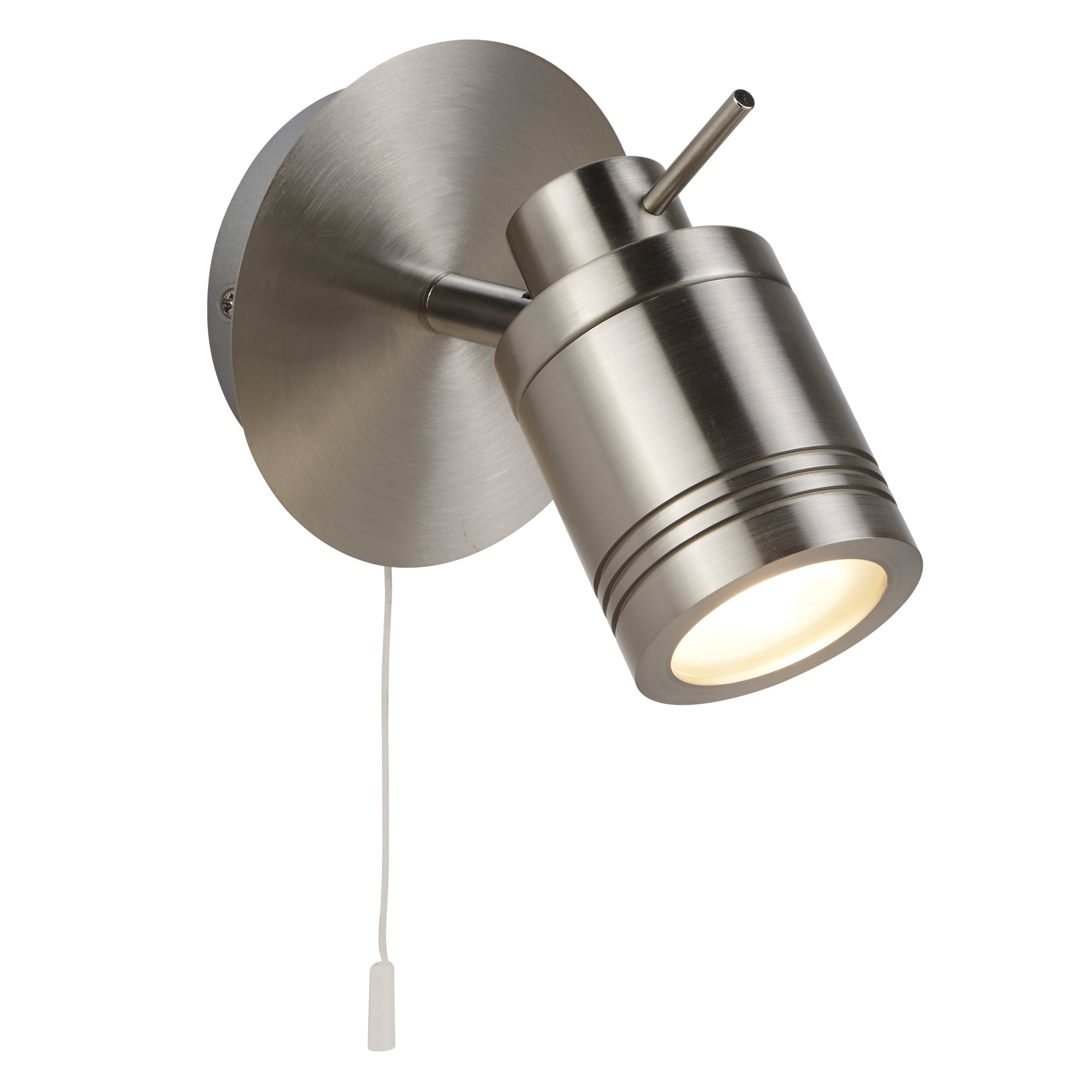 Samson Bathroom Single Wall Spotlight In Satin Silver Finish 6601SS