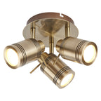 Samson Bathroom Three Light Ceiling Spotlight In Antique Brass Finish 6603AB