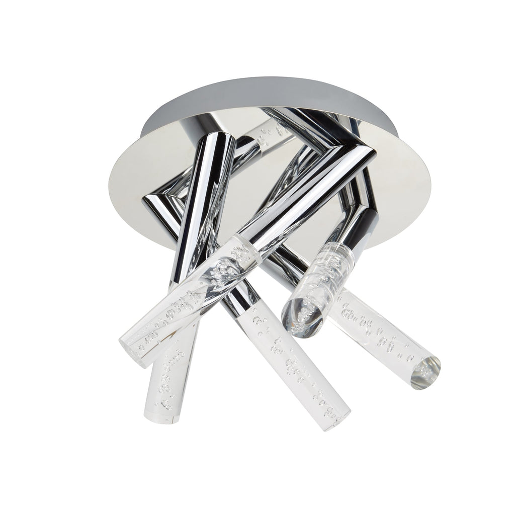 Bubbles Bathroom Flush Ceiling Light In Chrome Finish With Bubble Effect 2375-5CC