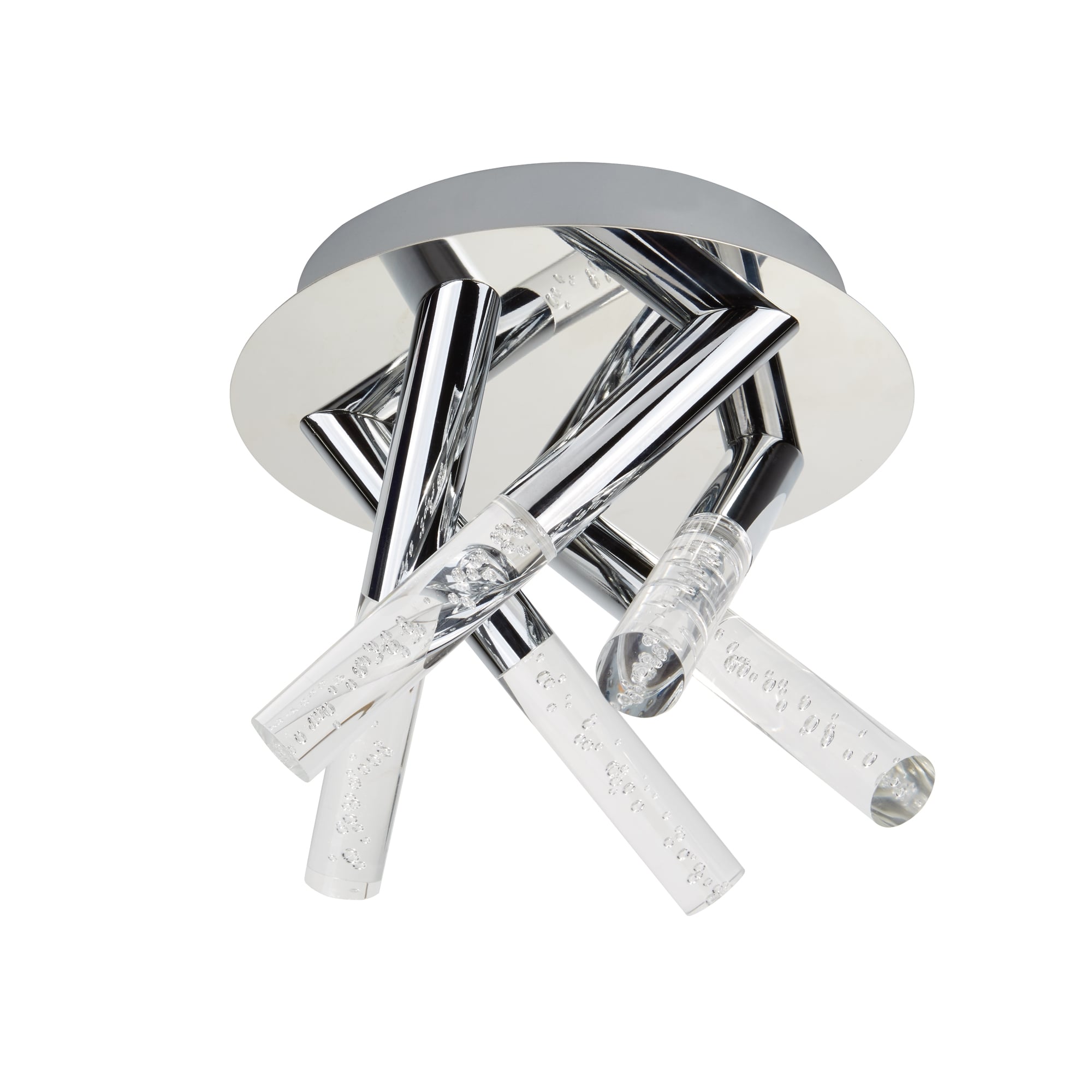 Bubbles Bathroom Flush Ceiling Light In Chrome Finish With Bubble Effect 2375-5CC