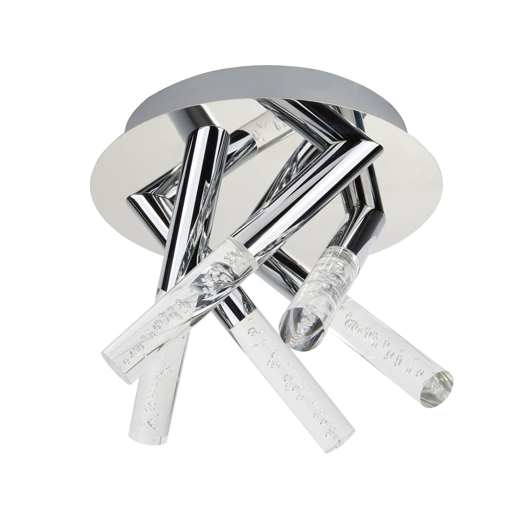 Bubbles Bathroom Flush Ceiling Light In Chrome Finish With Bubble Effect 2375-5CC
