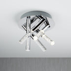 Bubbles Bathroom Flush Ceiling Light In Chrome Finish With Bubble Effect 2375-5CC