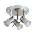 Aries Bathroom 3 Light Spotlight In Chrome And Satin Silver Finish 7443CC-LED
