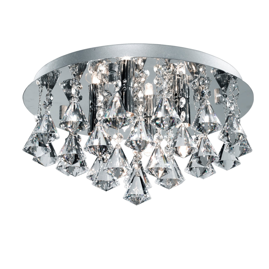 Hanna Bathroom Crystal Glass Ceiling Flush Light In Chrome Finish 2204-4CC