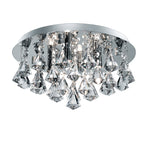 Hanna Bathroom Crystal Glass Ceiling Flush Light In Chrome Finish 2204-4CC