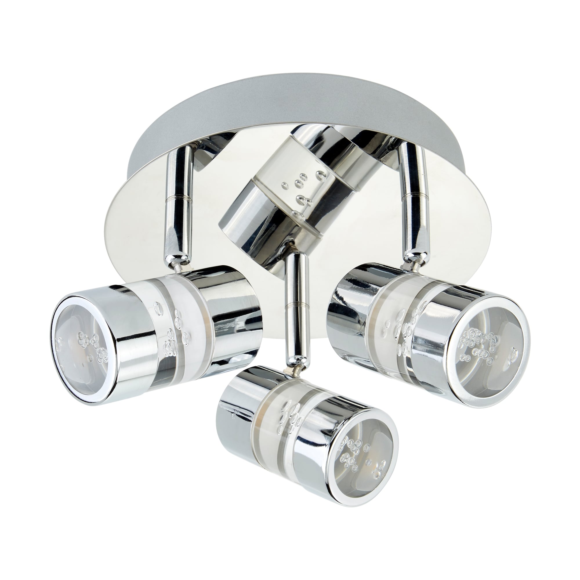 Modern 3 Way LED IP44 Chrome Bathroom Ceiling Spotlight Fitting -4413CC