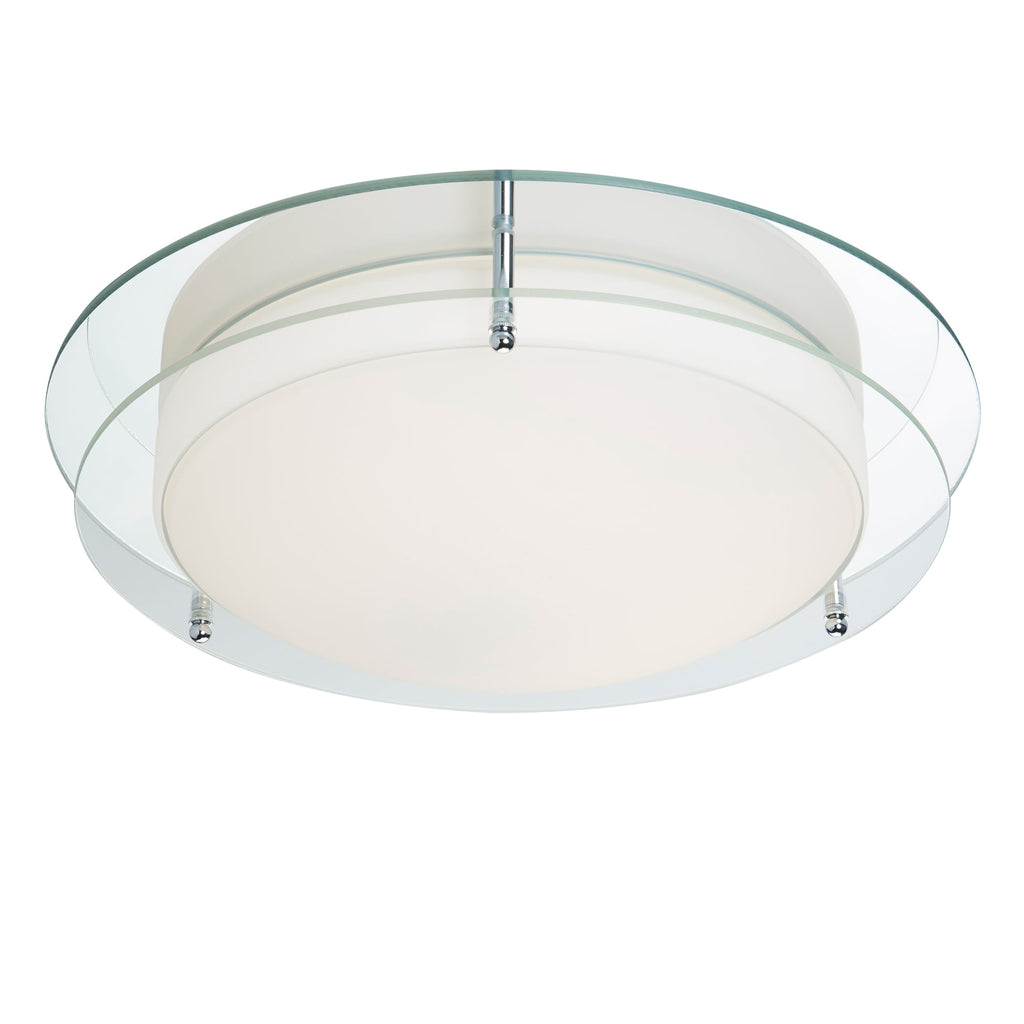 Bathroom LED Flush Ceiling Light In Chrome Finish With Glass Edging 8803-36CC
