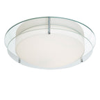 Bathroom LED Flush Ceiling Light In Chrome Finish With Glass Edging 8803-36CC