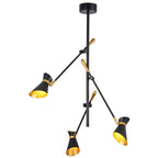 Diablo Modern 3 Light Ceiling Pendant In Black And Gold Finish 5943-3BG
